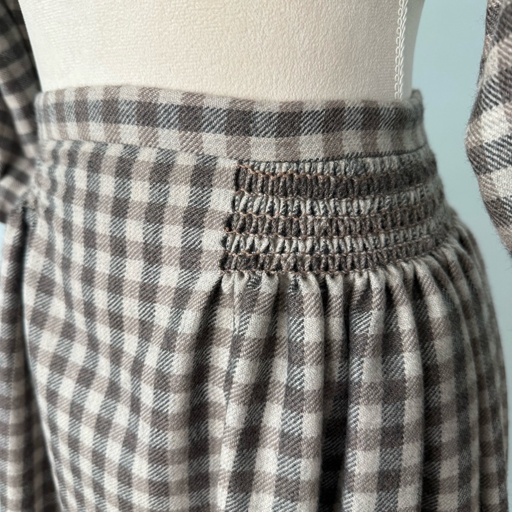Vintage 2-Piece Brown Gingham Skirt & Crop Top Set | XS - Picture 4 of 13
